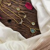 Vriksham Elegant Pastel Green Stone Pendant Chain-G17923